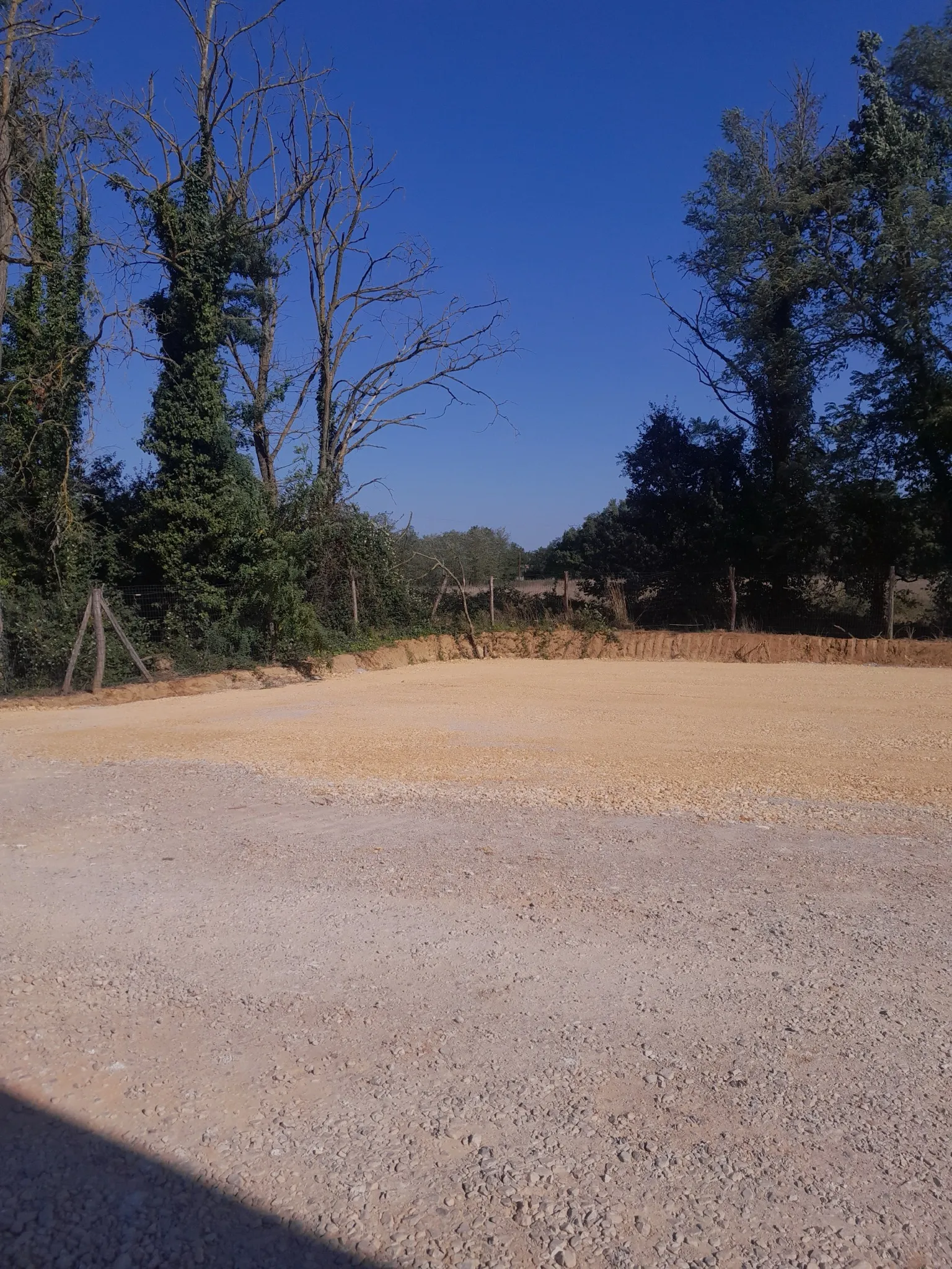 Chemin d'accès et clôture à Fronton, vue 3 du chantier