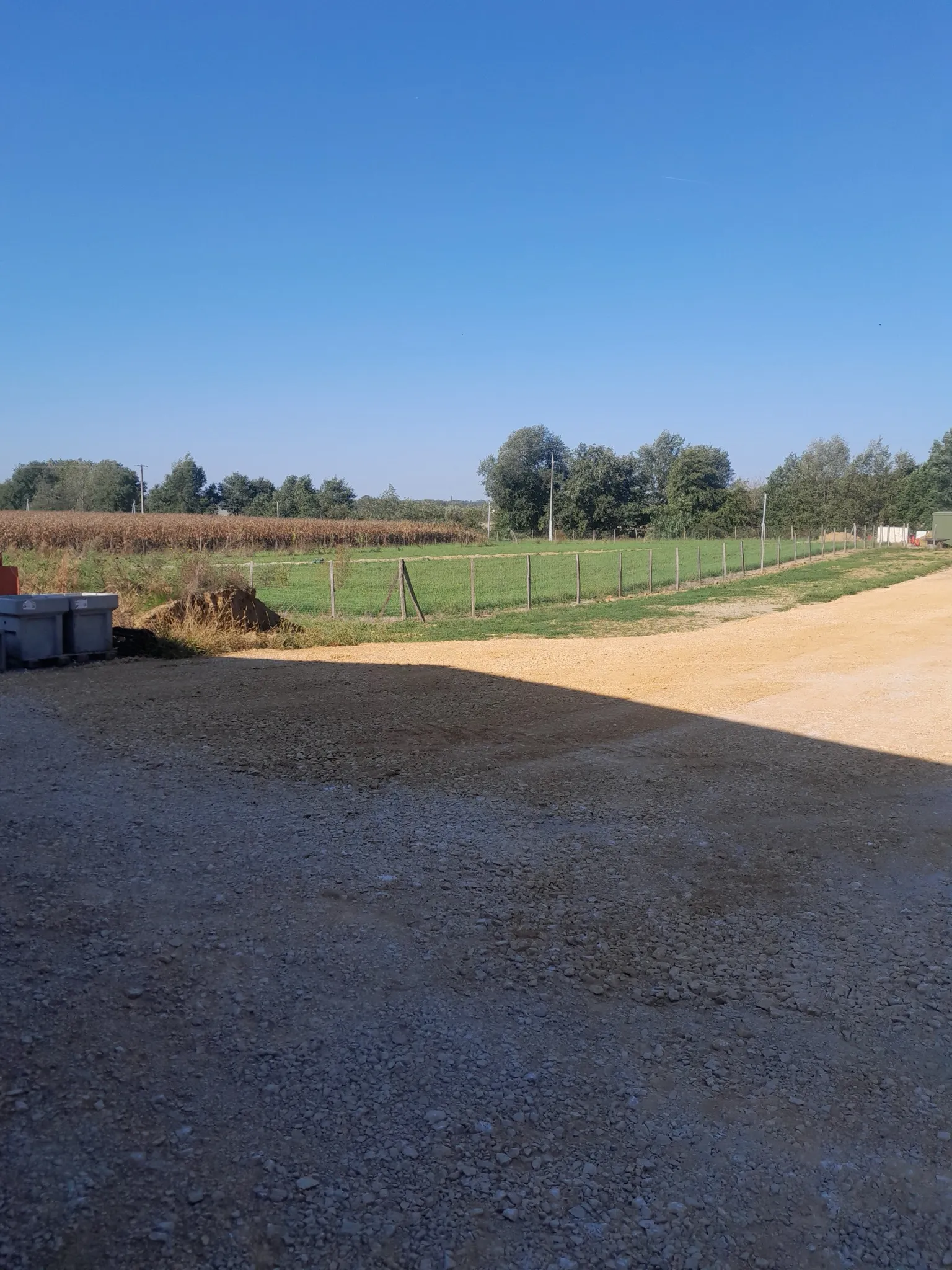 Chemin d'accès et clôture à Fronton, vue 4 du chantier