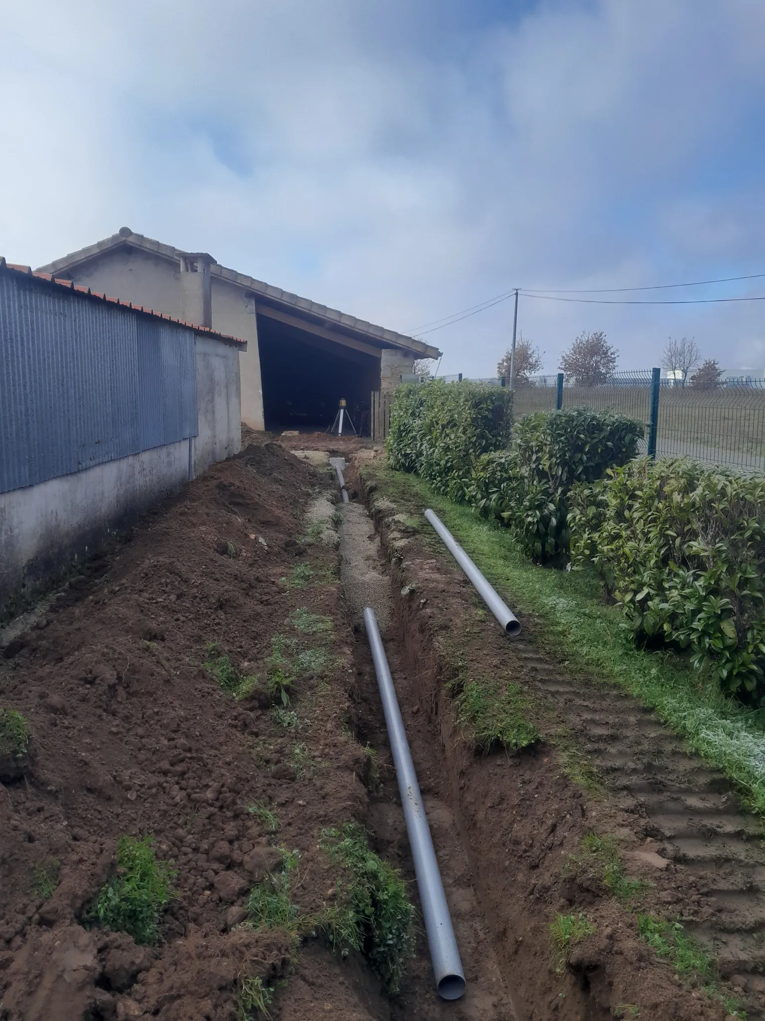 Assainissement pluvial à Bessières, vue 2 du chantier